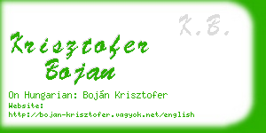 krisztofer bojan business card